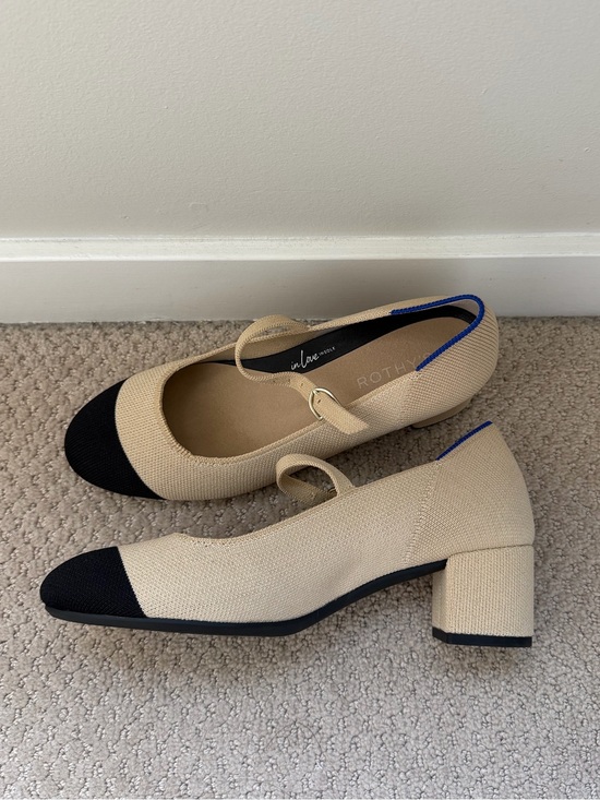 Rothy's Shoes - Rothy's Beige and Black Mary Jane Heels